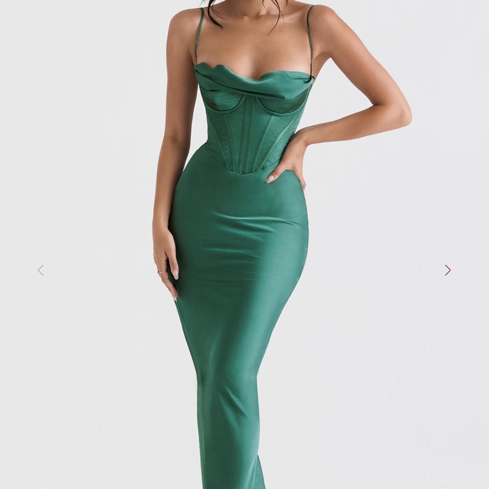 House of CB Green Bodycon Strapless Dress
